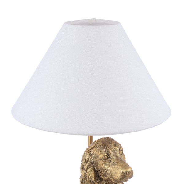 (image for) Laura Ashley Cocker Spaniel Table Lamp Antique Gold With Shade